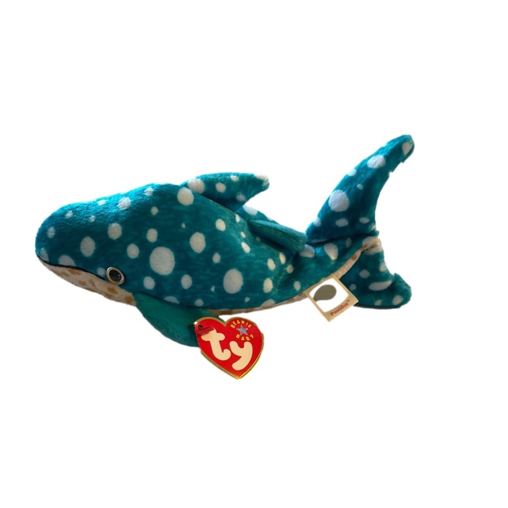 Ty Teal Whale Plush with White Spots